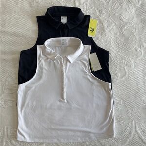 all in motion Sleeveless Polo Tank Tops in White and Black